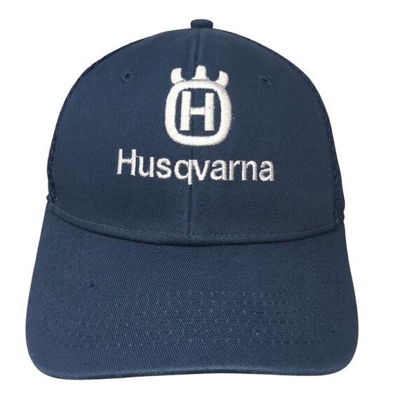 Husqvarna Strapback Hat Blue One Size Embroidered Logo Solid Sportsman - Picture 1 of 8